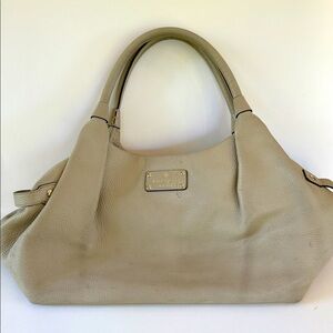 Kate Spade Beige Leather Tote Bag